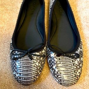 Coach embossed snake Leather ballet flats